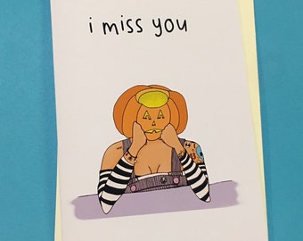 missing you card- envelope included
