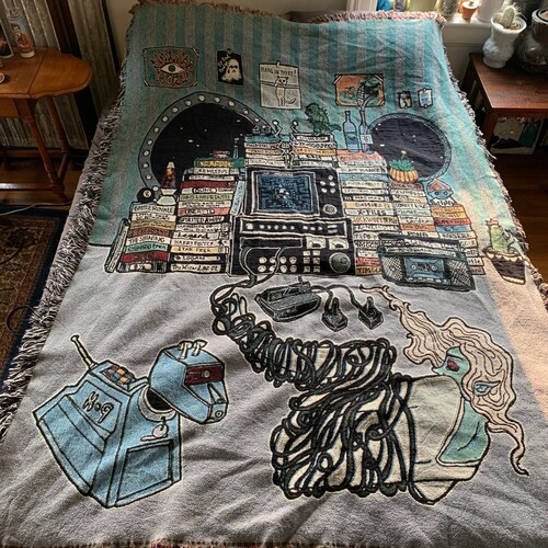 Jacquard Woven Art Nouveau Zodiac Woven Blanket Bohemian Etsy