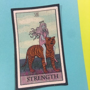 Strength tarot canvas patch