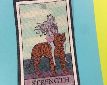 Strength tarot canvas patch