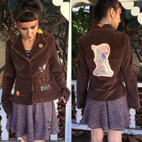 Flower Power Corduroy Jacket - Etsy Ireland