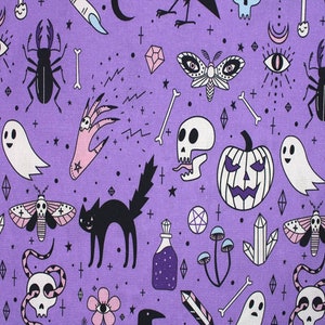 Cartoon Witchcraft Cotone 100% cotone viola di Little Johnny