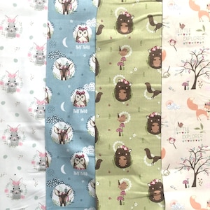 Cute Cuddly Animals Fabric Collection. 100% High Quality Cotton by the Craft Cotton Company
