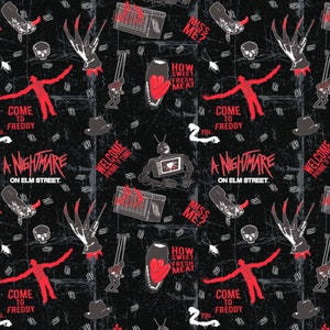 100% Cotton Come to Freddy! Nightmare on Elm Street Fabric