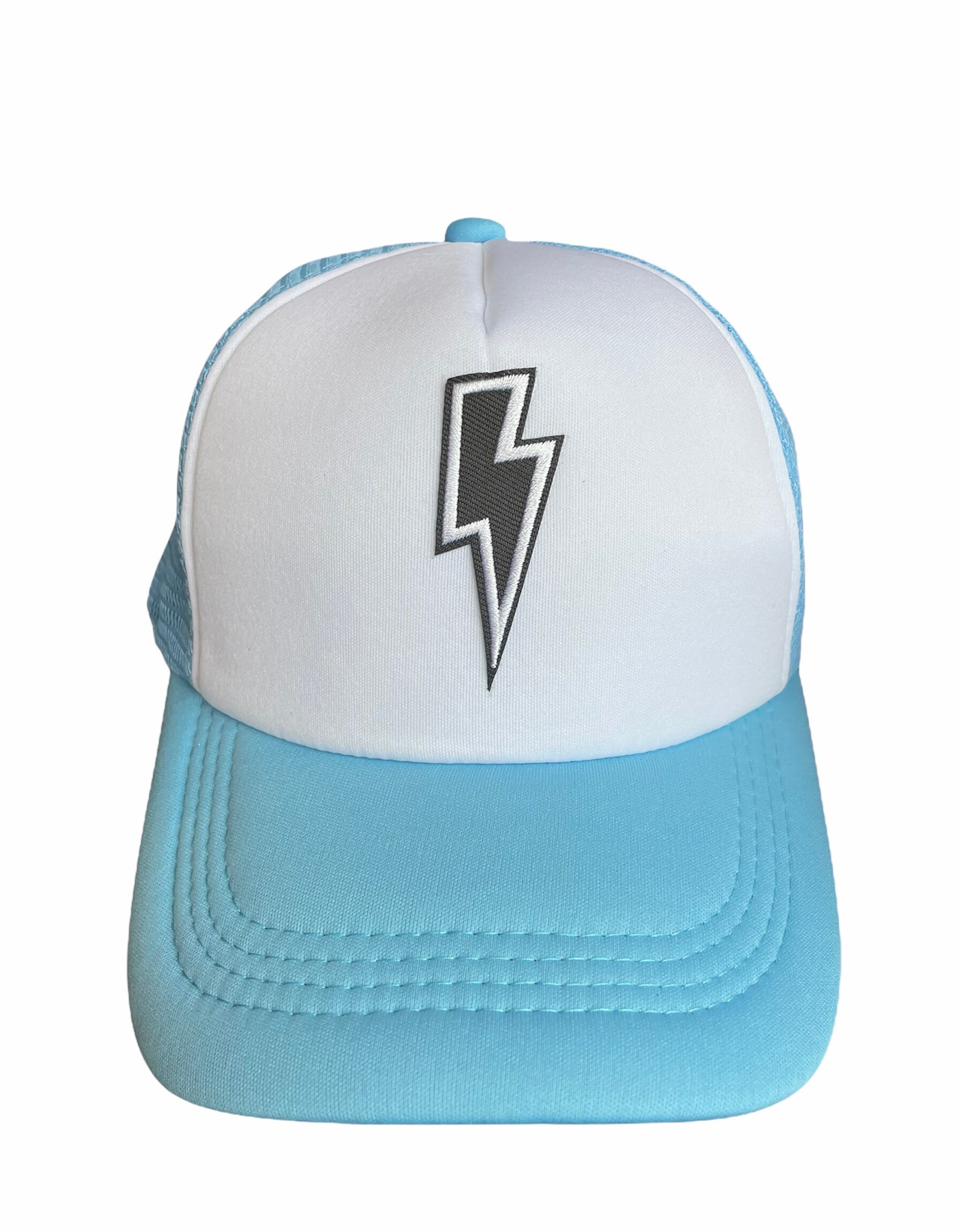 Lightning Bolt Trucker Hat Blue \u0026 White 
