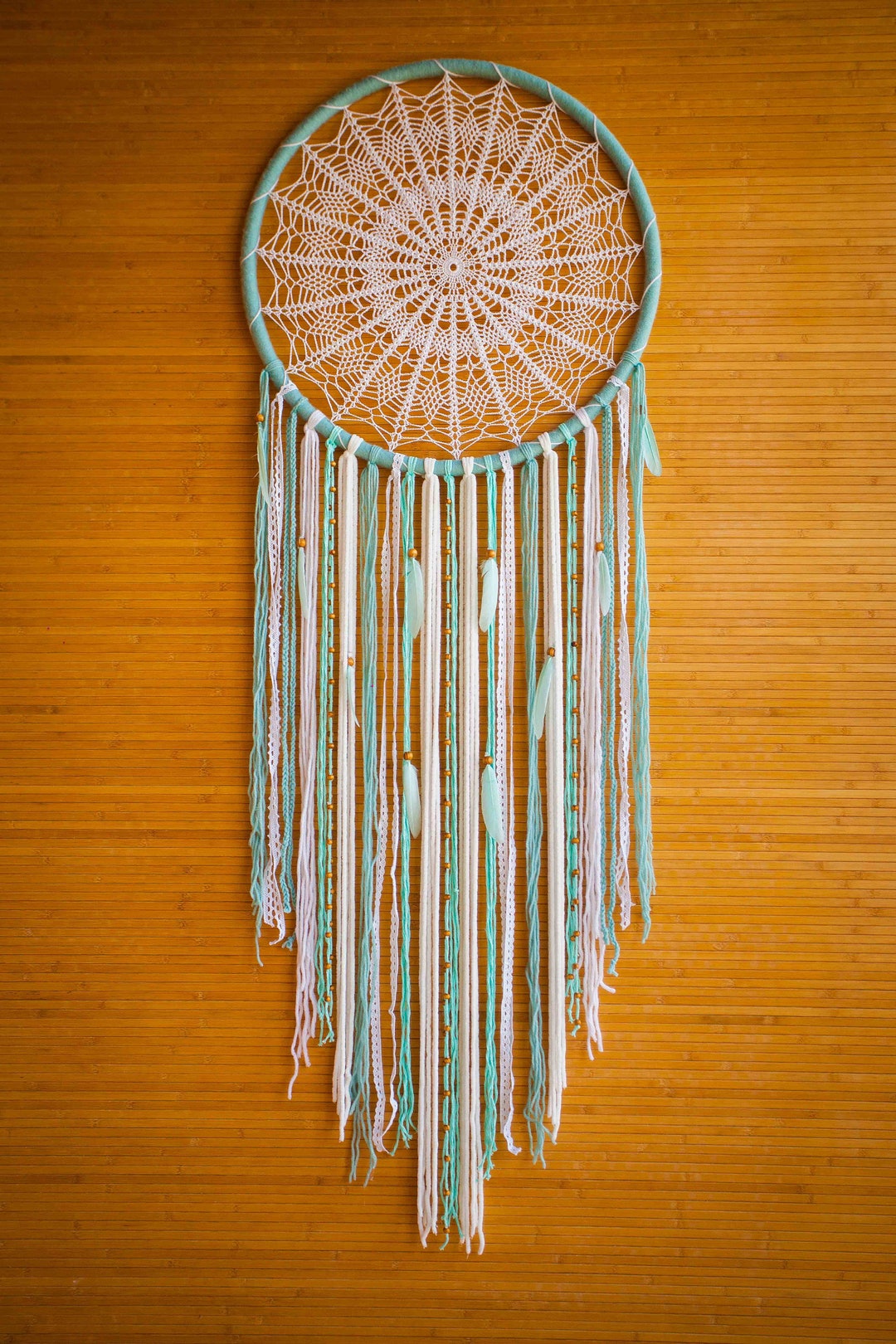 Bianco all'uncinetto Luna Dream Catcher Pizzo Appeso a parete Decorazione da parete Decorazioni per la casa Ornamento Regalo artigianale | Leroy Merlin