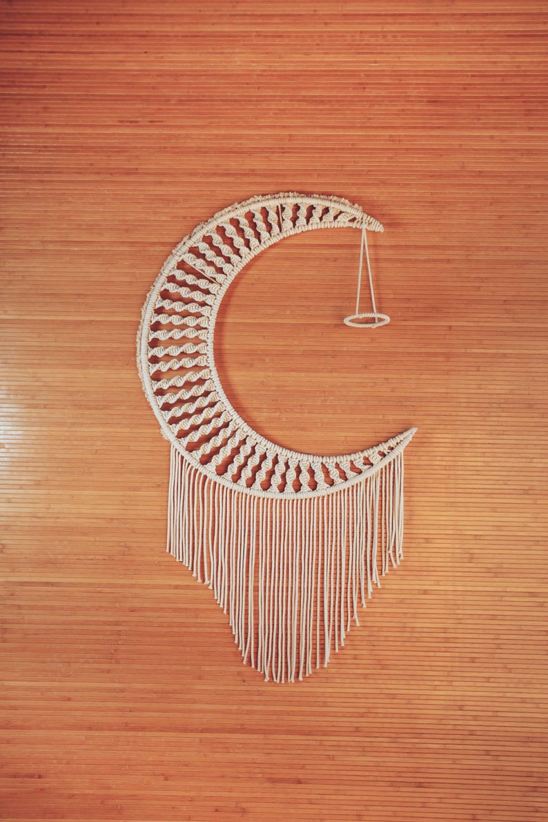 Crescent Moon Wall Hanging Large Moon Wall Art Modern Etsy