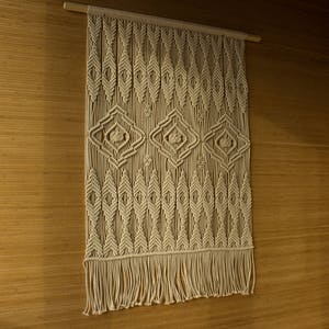 Grand mur de macrame accrochant, tête de lit de macrame, grande tapisserie de mur, art tissé de mur, décor de chambre à coucher