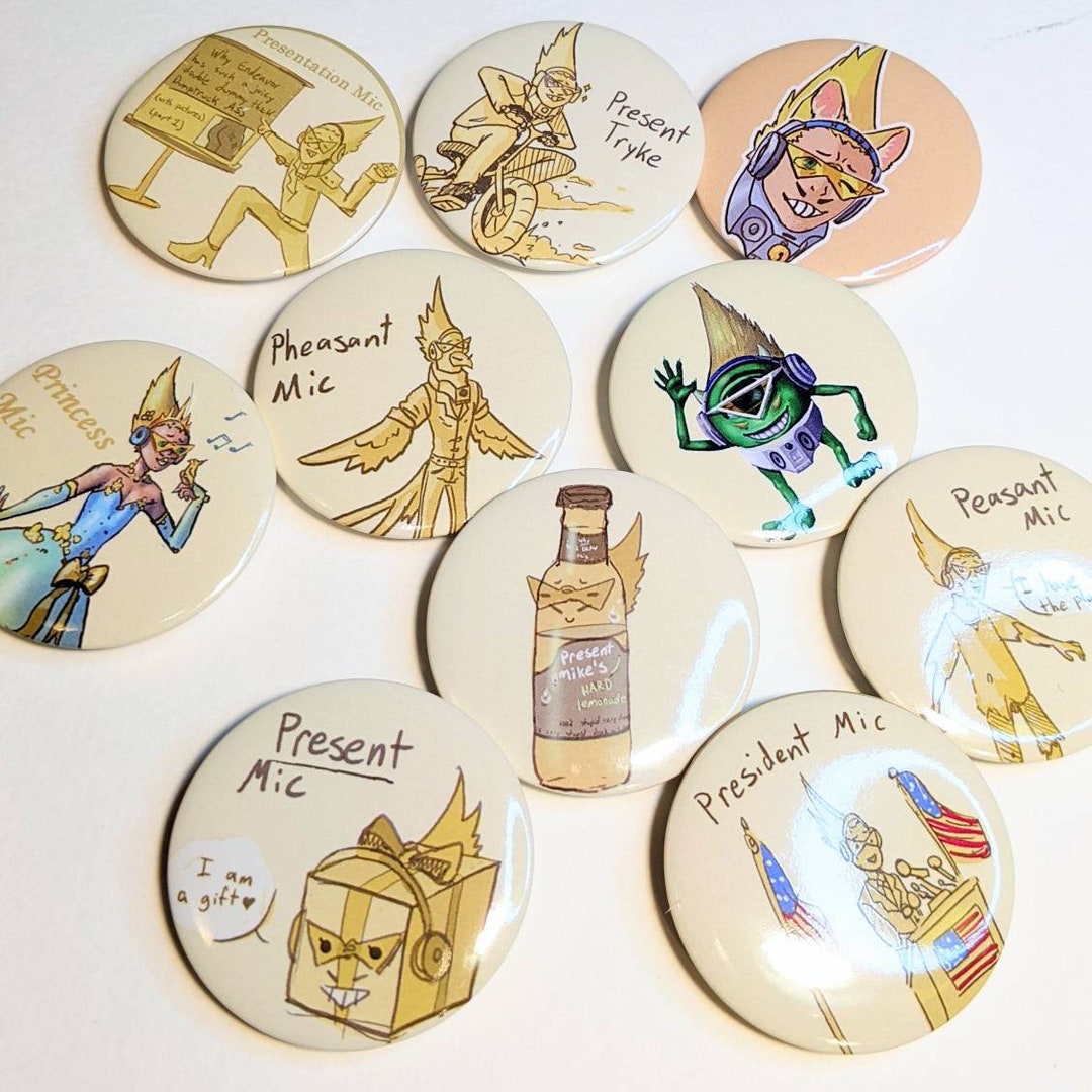 Mic Pun Buttons Etsy
