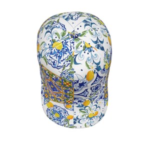 Majolica,lemons,Sicilian tiles All-Over Print Peaked Cap image 5