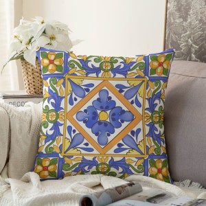 Majolica ,tiles,Sicilian tiles  Couch Pillowcase