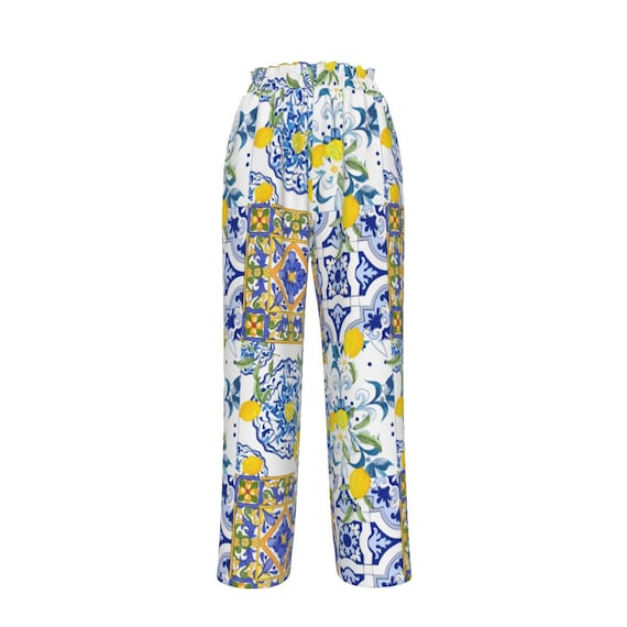 Majolica,lemons,sicilian Tiles,all-over Print Women's Faux