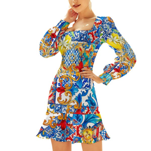 Sicilia Summer Dress - Purple