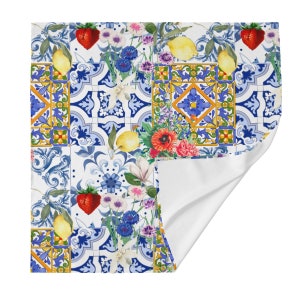 Mediterranean style,lemons,summer,All-Over Print Unisex Imitation Silk Scarf