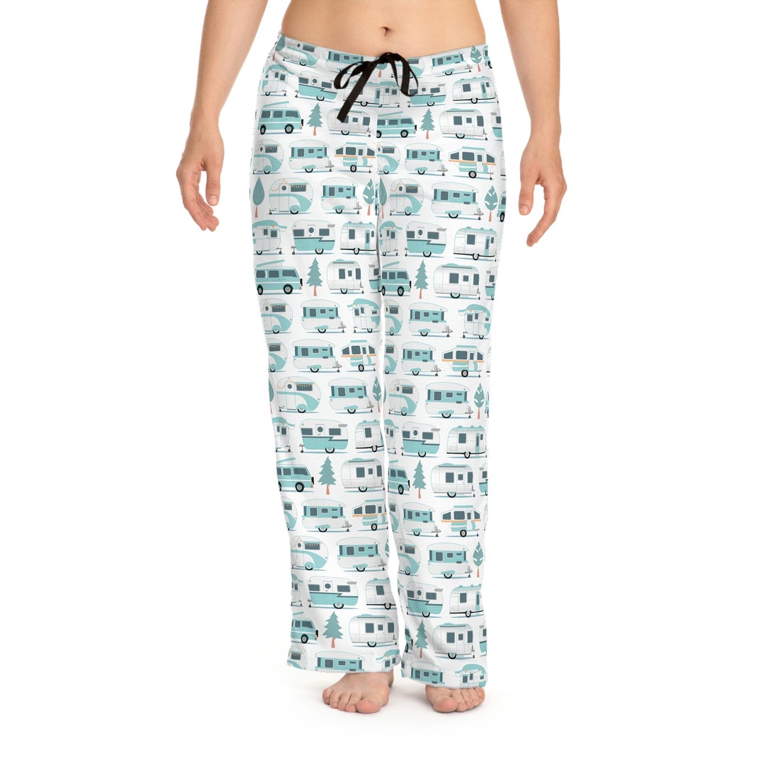 Ladies Camping Pajama Pants. RV Caravan Camper Long Pyjama Bottoms