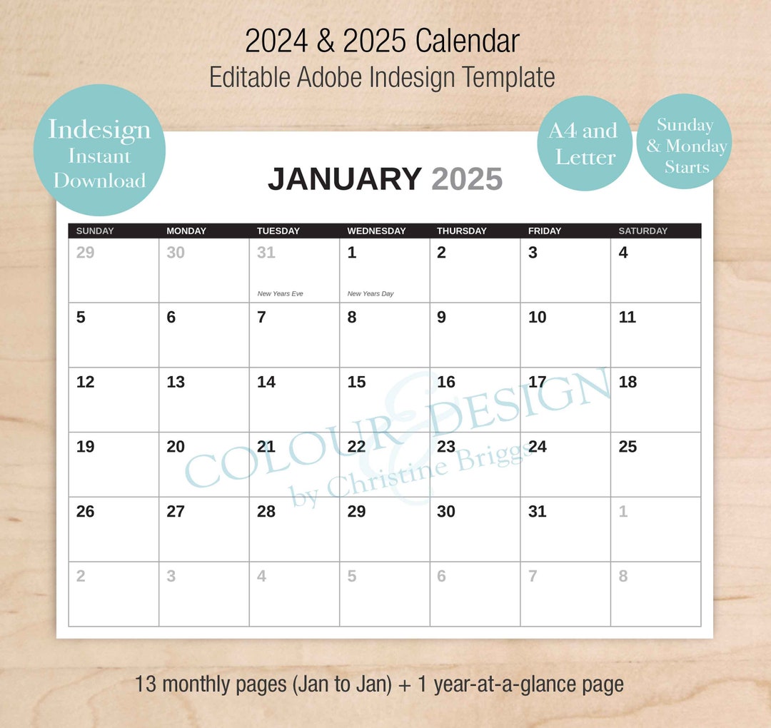 2025 Calendar Template Indesign Uma Dawson