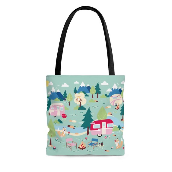 lined tote Glamping tote tote bag