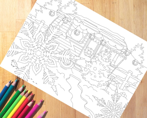 Christmas Coloring Page Printable Adult Colouring Page