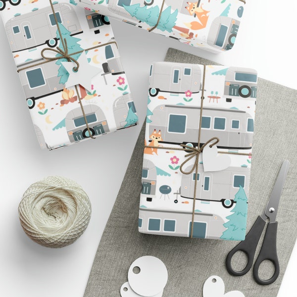 Airstream Owners Wrapping Paper Roll. Vintage Travel Trailer Gift Wrap, RV Camping Present for Her