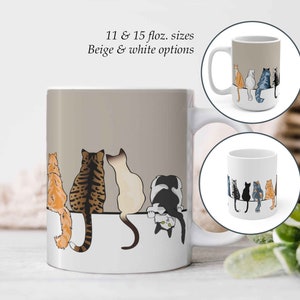 Cat Ceramic Coffee Mug.  Realistic Kitten Mug, Crazy Cat Lady Gifts, Custom Cat Coffee Tea Cup, Gift for Cat Mother