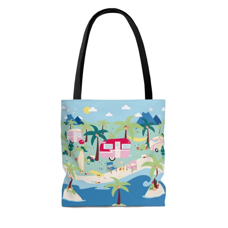 Camper Bag Happy Glamper Caravan Bag Beach Tote Bag RV Bag Glamping Beach Bag