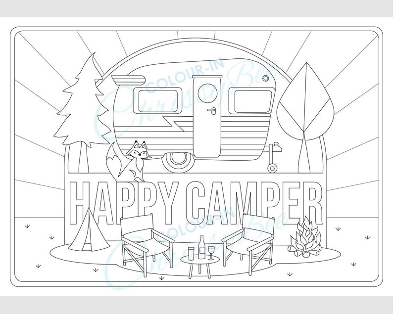 Rv Camping Coloring Pages Sketch Coloring Page