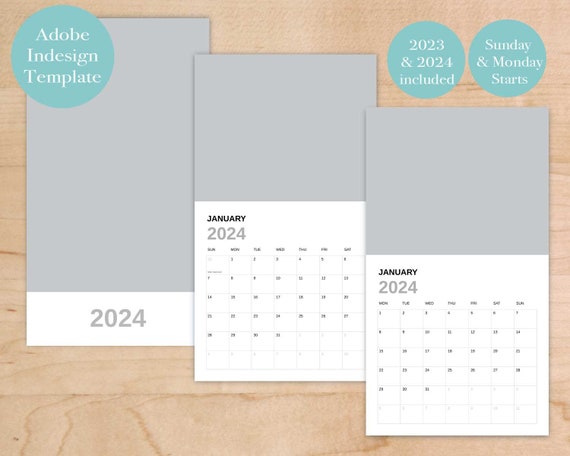 Calendrier mensuel 2024 - Graphiste