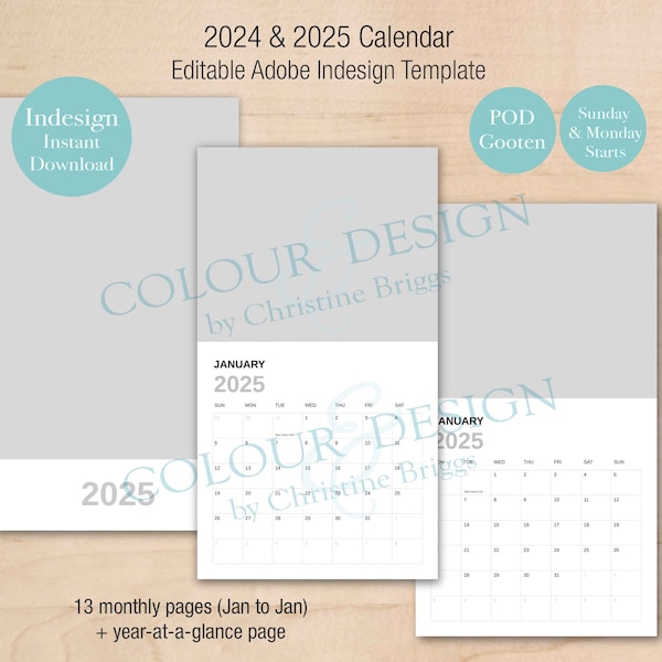 Print Template 2025 Calendar Etsy