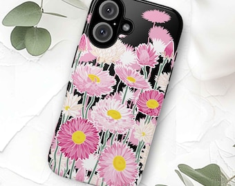 Coque de portable fleurs sauvages australiennes : oeuvre d'art fleurs éternelles roses