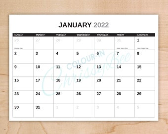 Indesign Calendar Template | Etsy