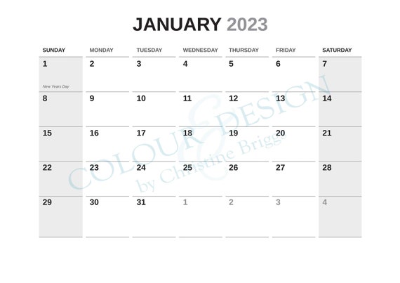 Adobe Indesign Calendar Template 2023 2023 Calendar Template Adobe Indesign Calendar Template | Etsy India