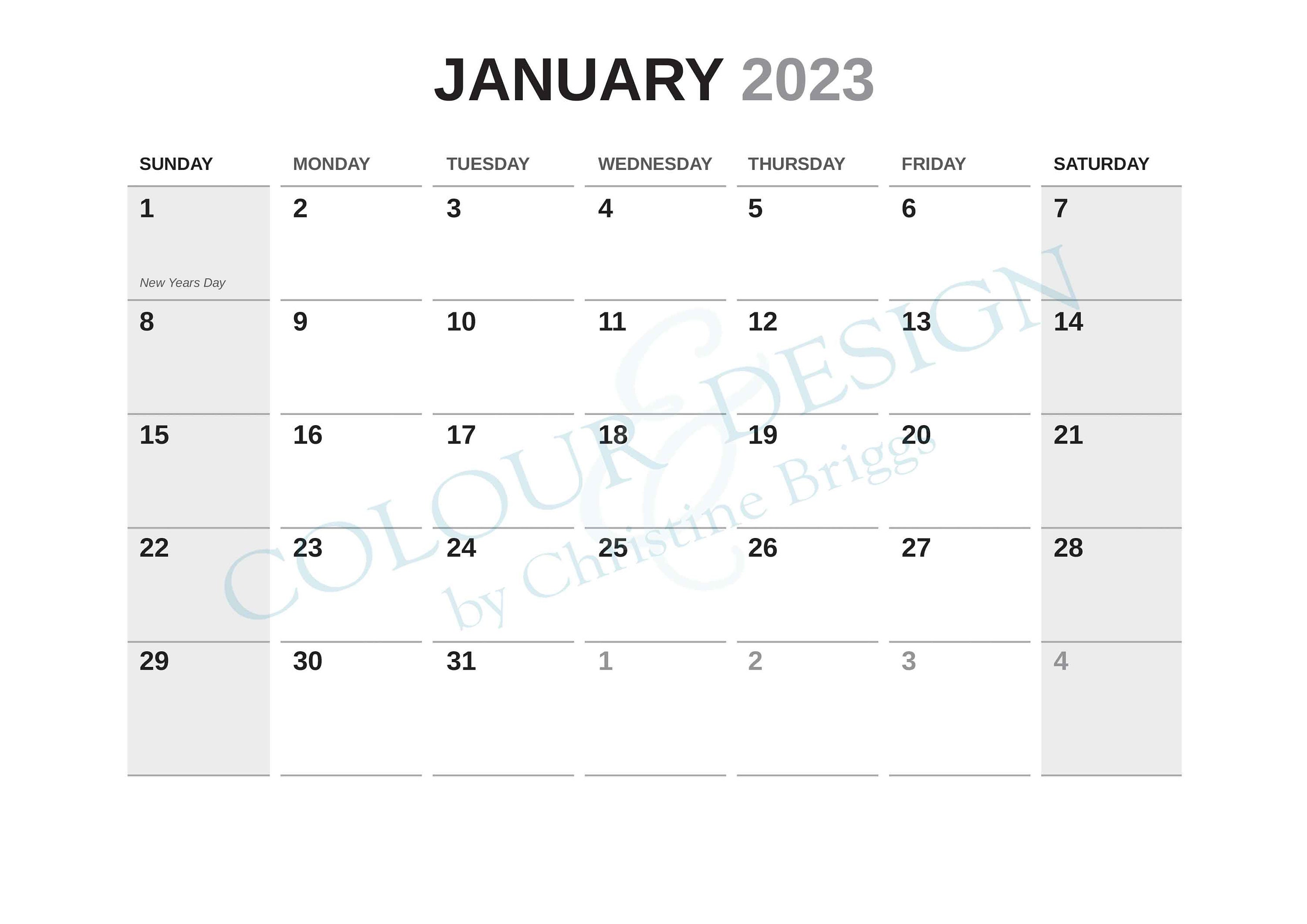 2023 Calendar Template Adobe Indesign Calendar Template | Etsy UK