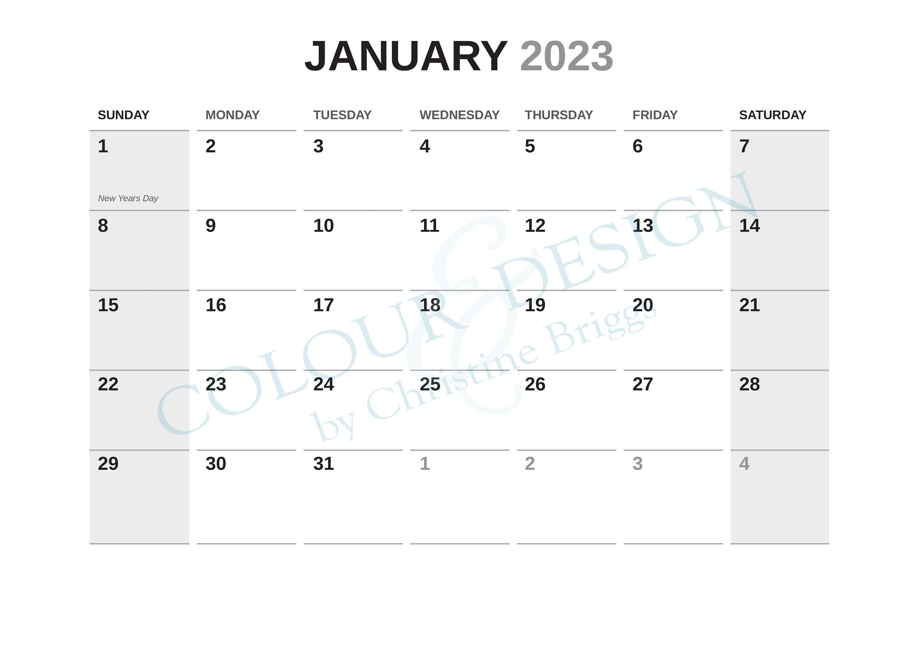 2023 Calendar Template Adobe Indesign Calendar Template | Etsy UK