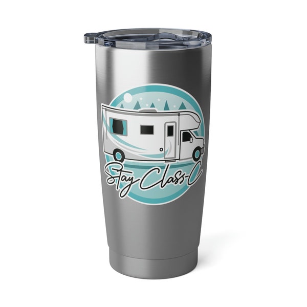 Class C Motorhome Travel Mug. RV Owner Gifts, Large Insulated Roadtrip Tumbler Cup with Lid