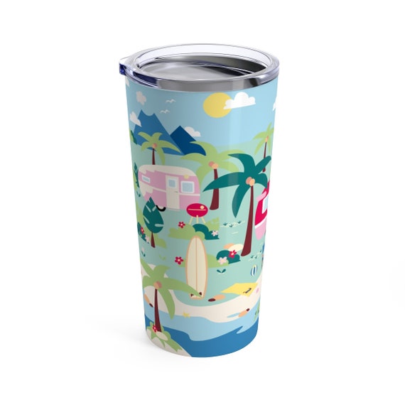 20 oz Stainless Steel Happy Camper Tumbler Glamping RV Camping