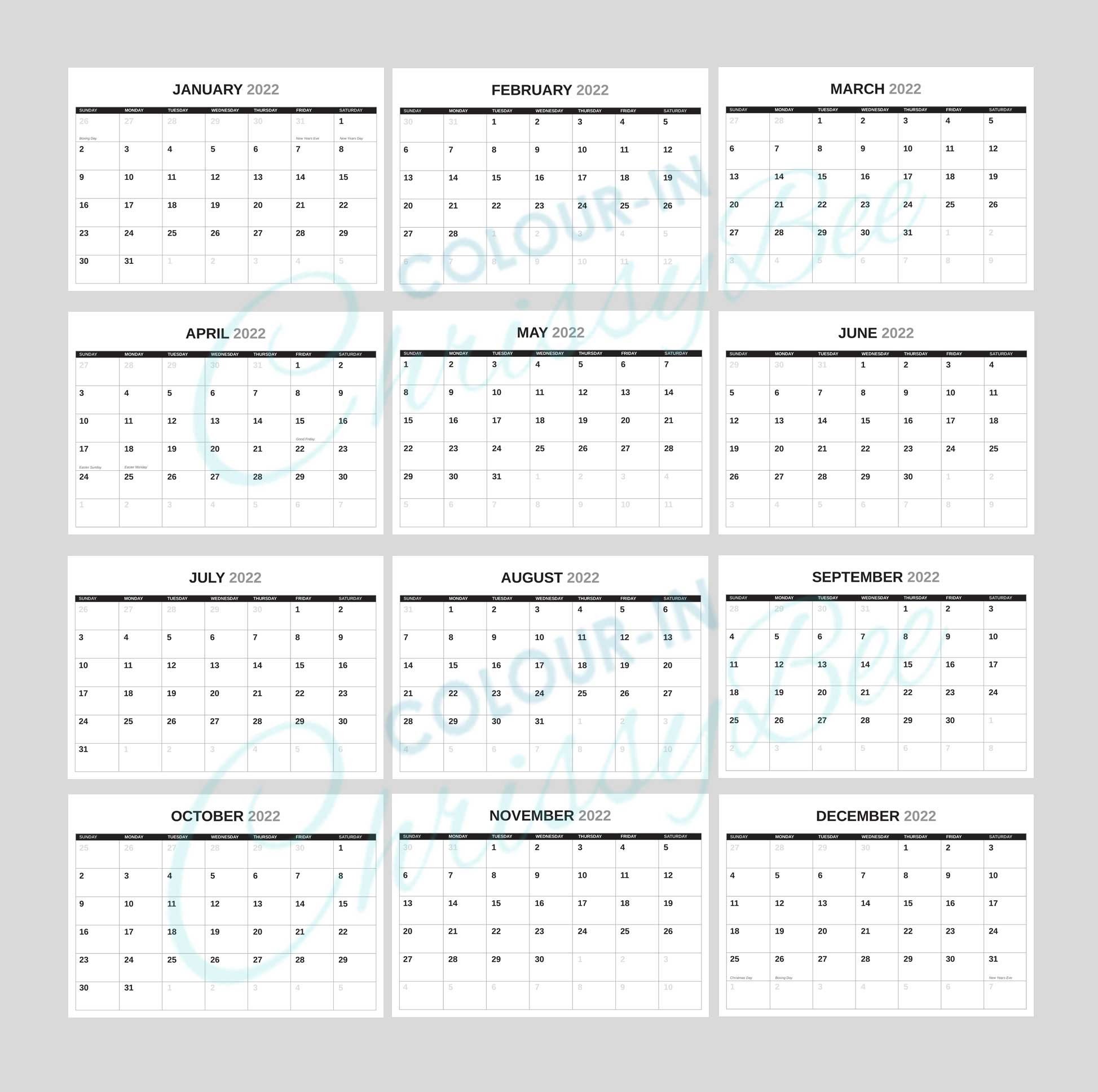 2023 Calendar Template Adobe Indesign Calendar Editable | Etsy India