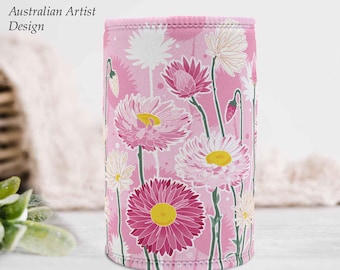 Support trapu pour fleurs sauvages australiennes : glacière pour conserves de fleurs éternelles roses