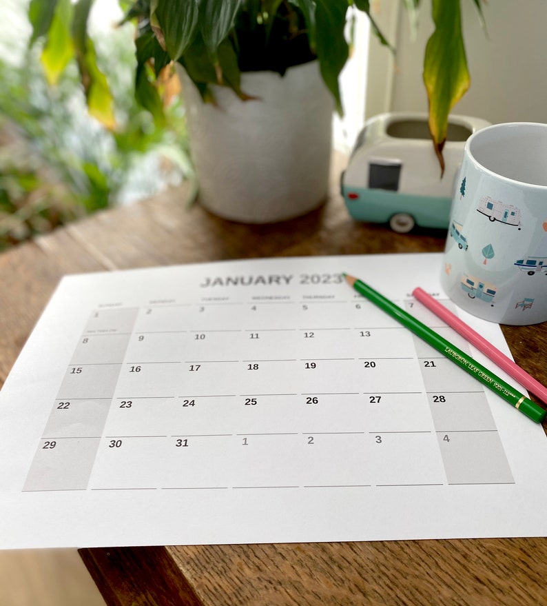 2023 Calendar Template Adobe Indesign Calendar Template Etsy Australia