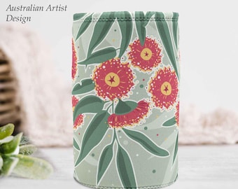 Support tronqué fleurs sauvages d'eucalyptus : refroidisseur de canette de bière australien Flora