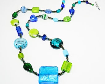 AQUA 2 glass bead necklace