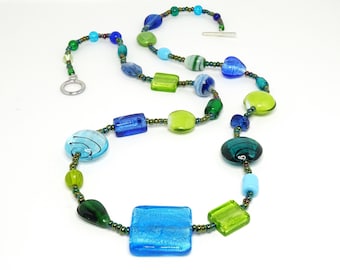 AQUA 2 glass bead necklace