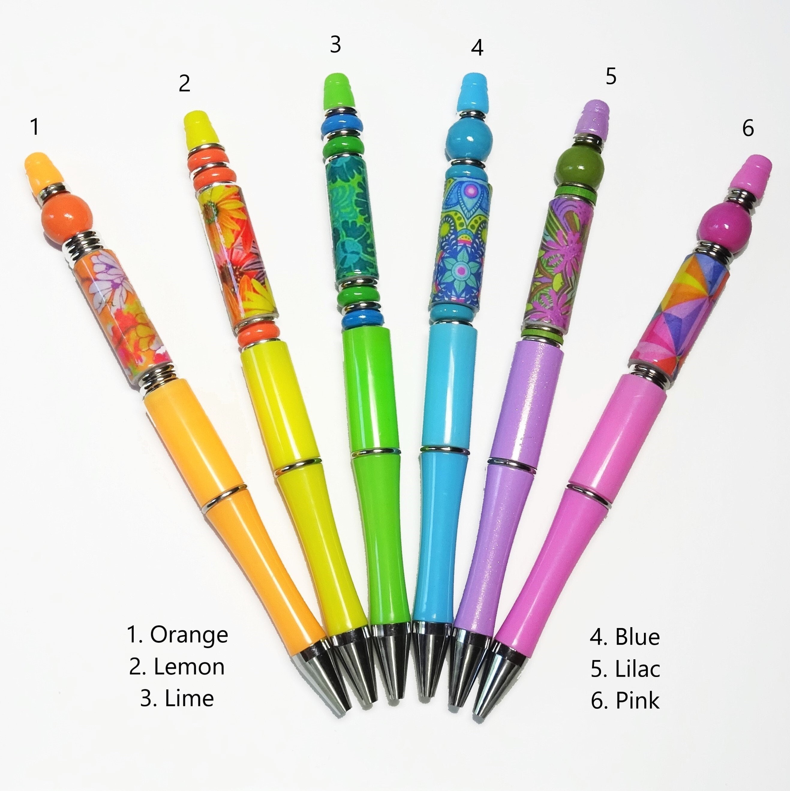 50 Pieces Plastic Beadable Pen Bulk Bead Ballpoint Pen Shaft Black