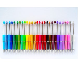 Beadable Ballpoint Pen blanks - lightweight acrylic & metal. Choice of 28 beautiful colours. Create your own unique beaded pens!