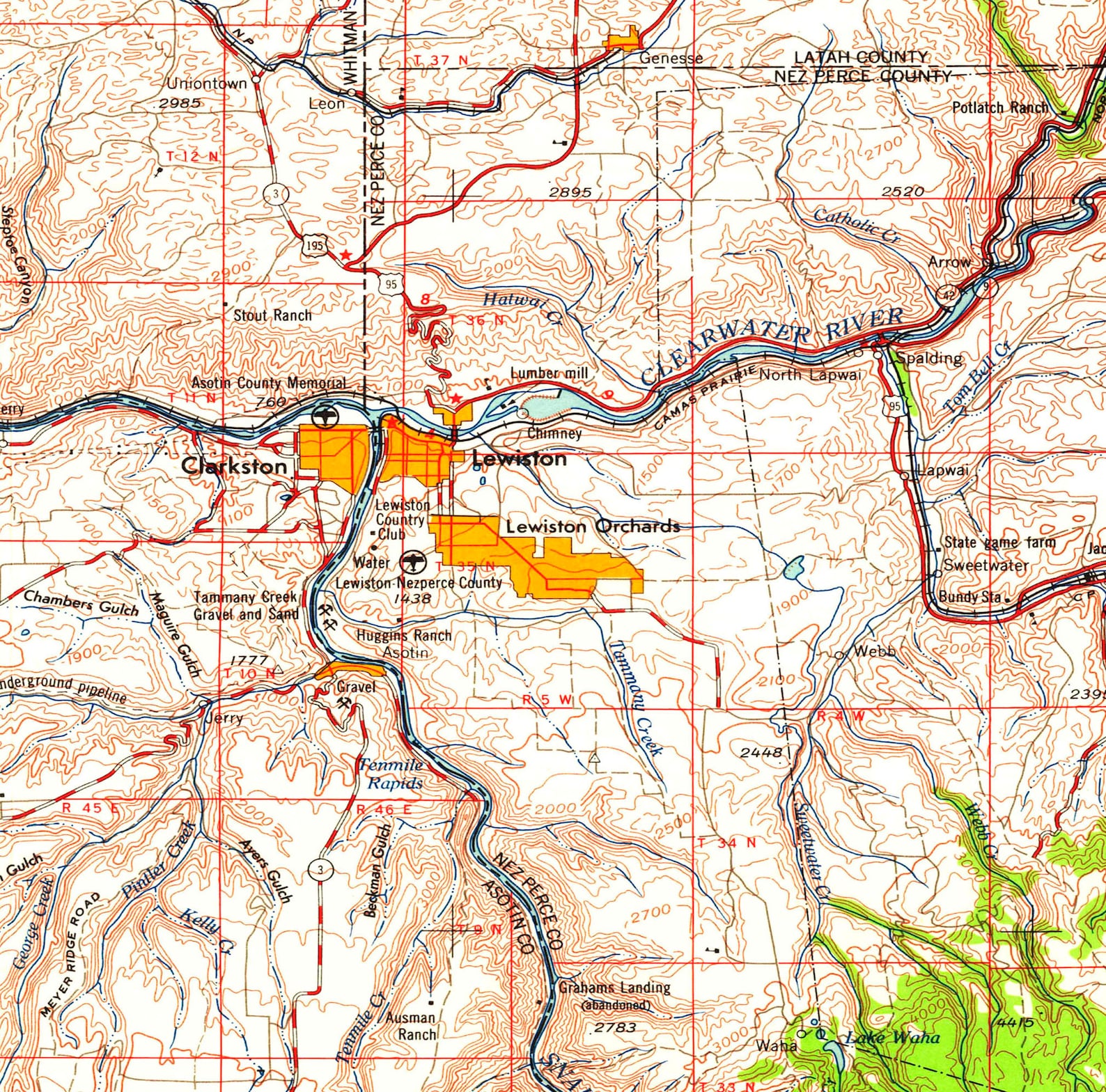 Pullman WA Topographic Map 1958 24 X 36 Etsy