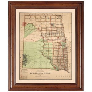 Dakota Territory 1876; Ready-to-frame 18&quot; x 24&quot; print reproduced from a vintage map (does not include frame)