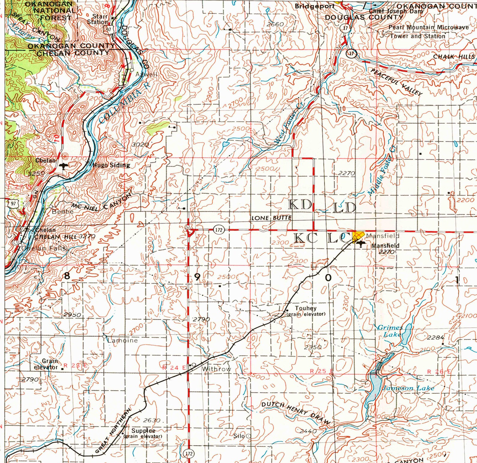 Ritzville WA Topographic Map 1953 24 x 36 Etsy