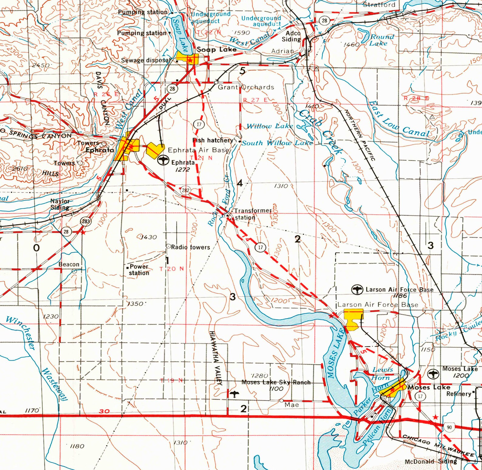 Ritzville WA Topographic Map 1953 24 x 36 Etsy