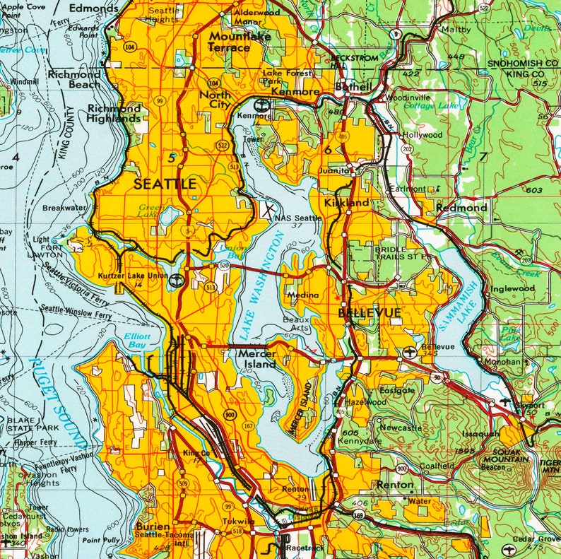Seattle Elevation Map