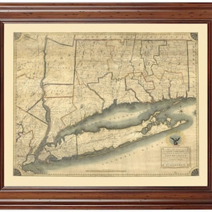 Connecticut 1819; Ready-to-frame 18&quot; x 24&quot; gallery quality print reproduced from a vintage map (does not include frame)