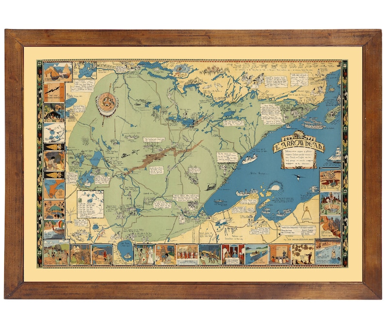 MN the Arrowhead Historical Map 1935 Readytoframe 24 X 36 Print